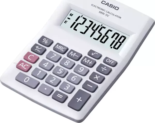 Casio 8 Hane Beyaz Masa Üstü Hesap Makinesi Mw-5V-We - Image 1