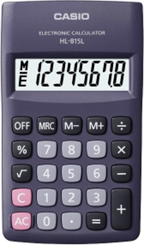 Casio 8 Hane Siyah Hesap Makinesi Hl-815L-Bk - Image 1