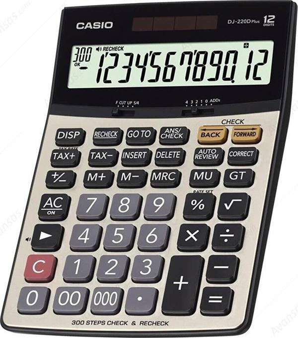 Casio Dj-220D Plus İşlem Kontrollü 12 Hane Masa Üstü Hesap Makinesi - Image 1