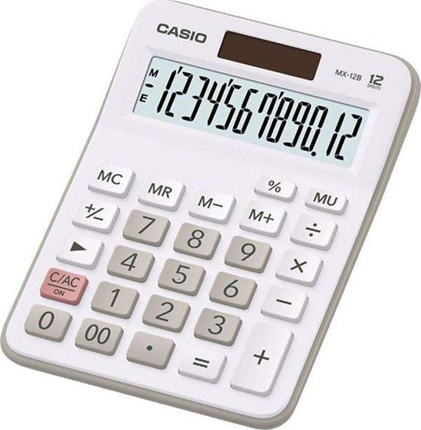 Casio Mx-12B-We Beyaz 12 Hane Masa Üstü Hesap Makinesi - Image 1