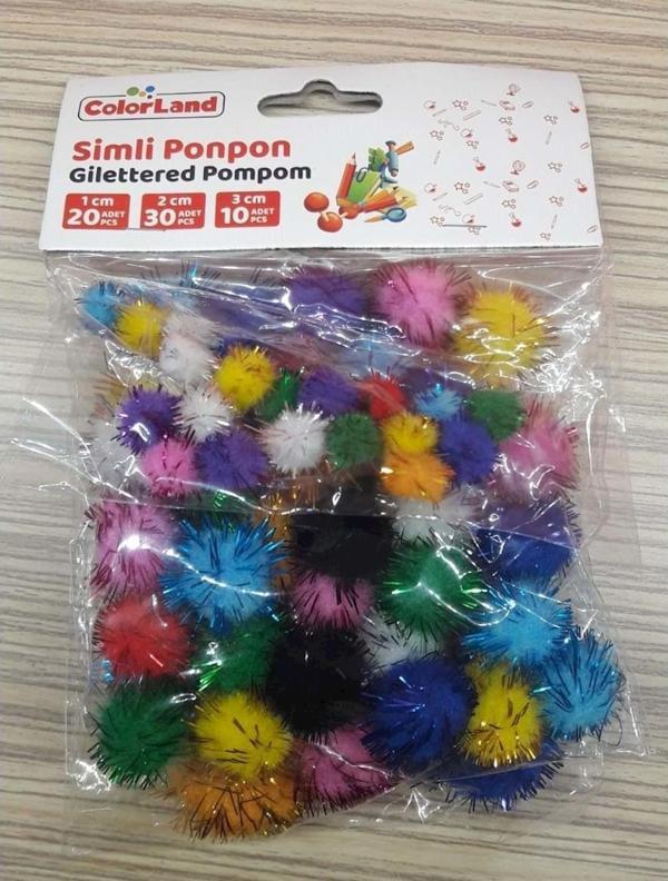 Colorland Pon Pon Simli Karışık 60 Lı Pon02 - Image 1