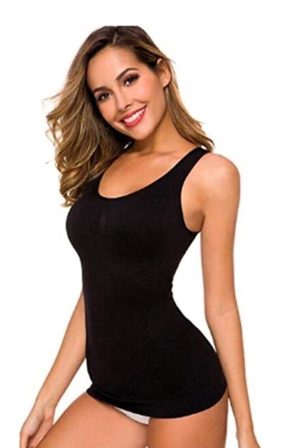 Layza Form Jakarlı Kalın Askılı Toparlayıcı Korse Atlet Siyah Siyah M - Image 1