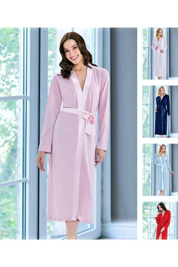 Flz Zen Saten Detaylı Bağlamalı Uzun Sabahlık Ekru Ekru M - Image 1