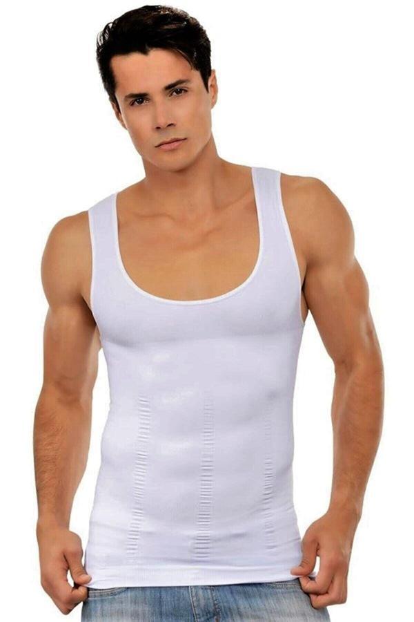 Layza Form Erkek Korse Atlet Beyaz Beyaz M - Image 1