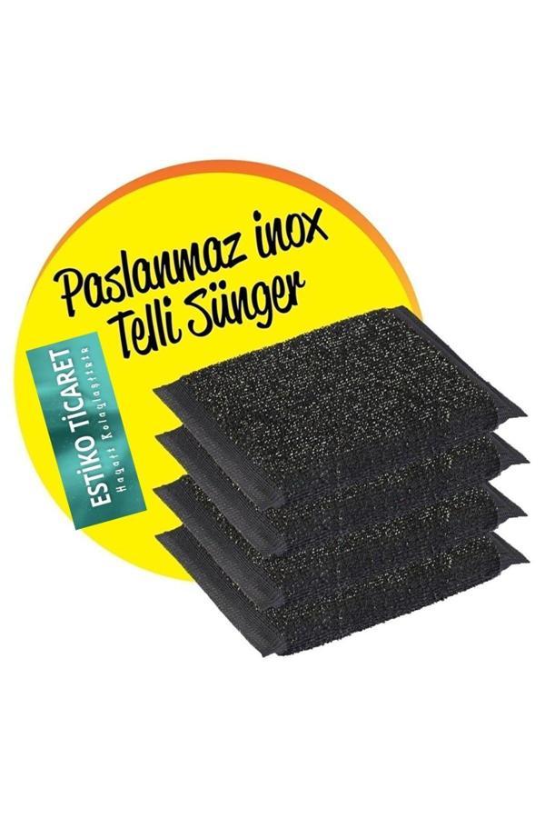 Inox Telli Temizlik Süngeri 4lu Paket - Image 1