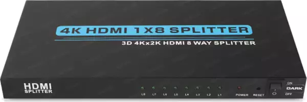 Dark Full Hd 1 Giriş 8 Çıkışlı Hdmi Splitter (Sinyal Çoğaltıcı) - Image 1