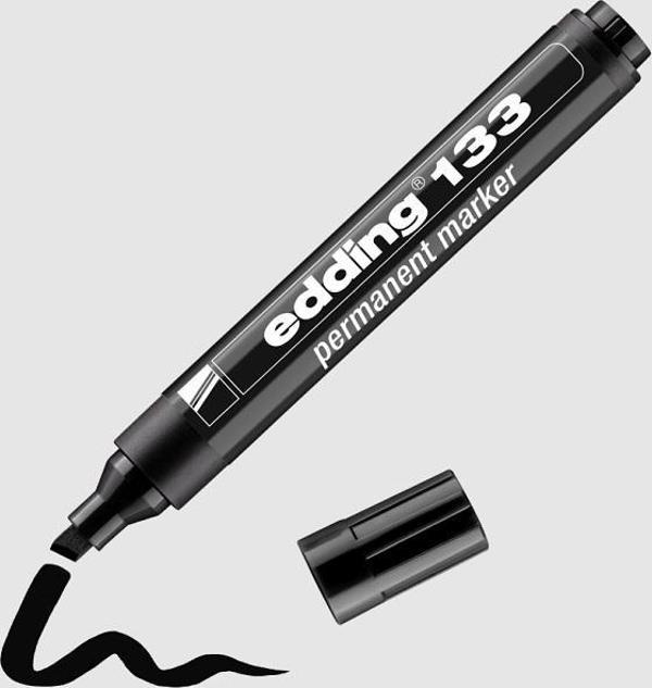 Edding 133 Permanent Markör Kalem Kalıcı İşaretleyici Kesik Uçlu 1,5-3 Mm Siyah ED13301 (10 Lu Paket) - Image 1