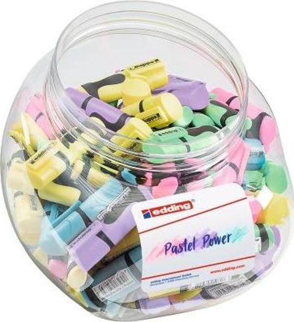 Edding Fosforlu Kalem Mini (100 Lü Kavanoz) Pastel Renkler 52.211 Ed7Disp10099Pas - Image 1