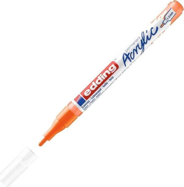 Edding Markör Kalem Akrilik İnce Uçlu Fosforlu Turuncu 066 (10 Lu Paket) - Image 1