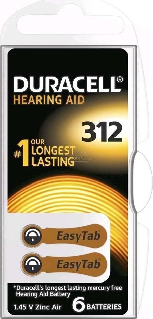 Duracell 312 Numara Düğme Kulaklık Pili (6 Lı Paket) - Image 1