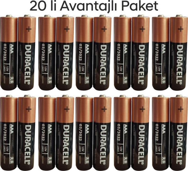 Duracell Alkalin İnce Kalem Pil (Aaa) 20 Li Kartelalı (10X2 Li) - Image 1