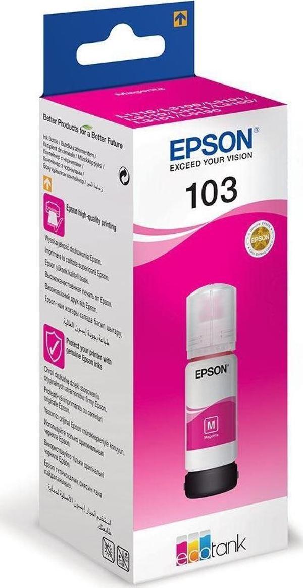 Epson 103 Magenta Kırmızı Şişe Mürekkep T00S34A L1110-3110-3150-5190 - Image 1