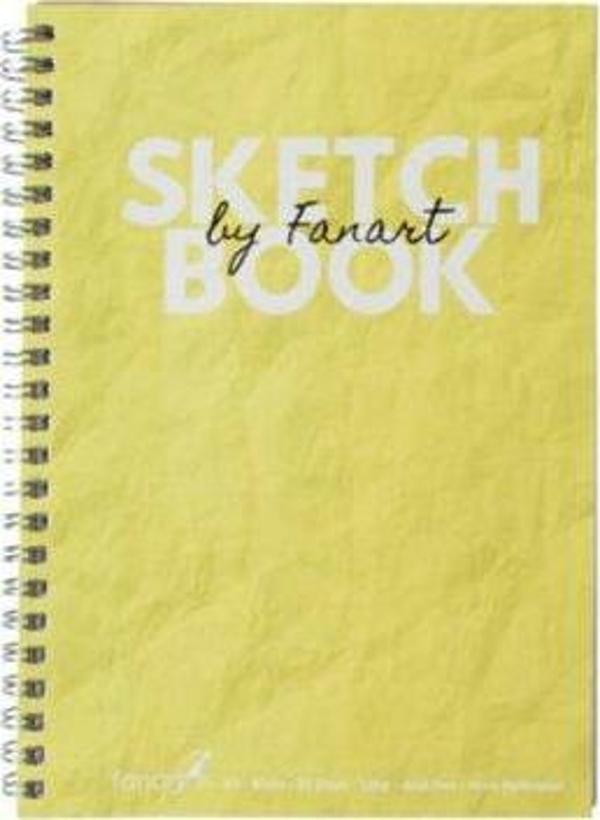 Fanart Academy Sketch Book Eskiz Çizim Defteri 120 Gr Spiralli 50 Yaprak A6 Sarı - Image 1