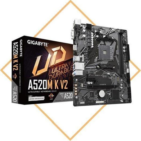 Gigabyte A520M-K V2 Ddr4 5100Mhz Pci-E Gen3 M.2 Usb 3.2 Vga Hdmi Matx Am4 Anakart - Image 1