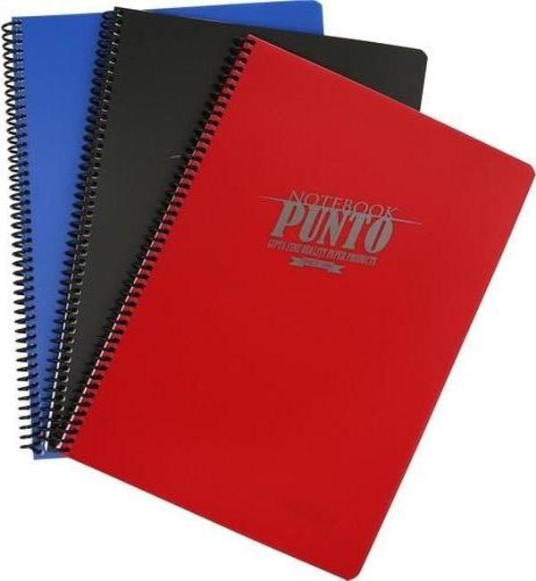 Gıpta Punto A4 Spiralli Defter Pp Kapak Çizgili 100 Yaprak (12 Li Paket) 6536 - Image 1