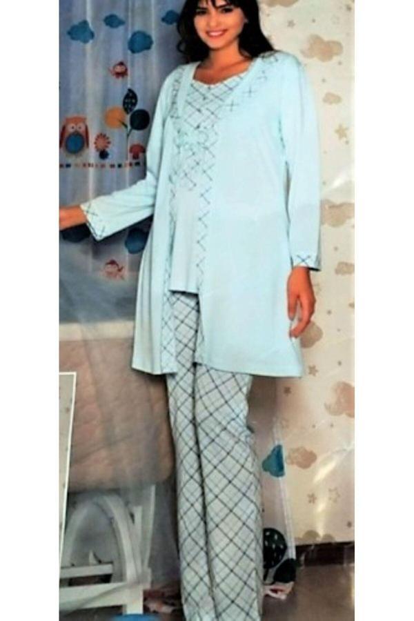 Flz Üçlü Lohusa Pijama Takımı Mint Mint L - Image 1