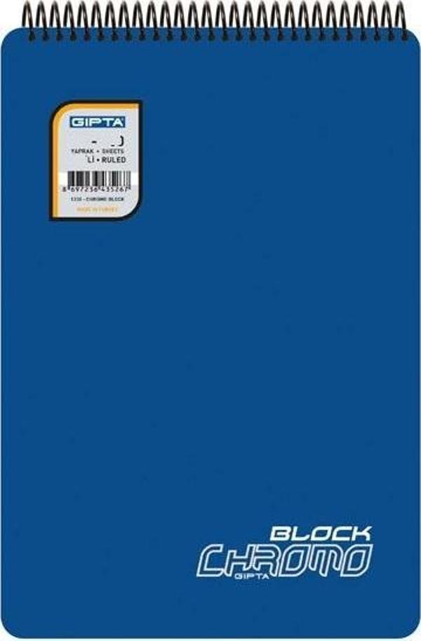 Gıpta Chromo Block A4 Spiralli Pp Kapak Bloknot (Not Defteri) 80 Yaprak Çizgili (6 Lı Paket) 3366 - Image 1