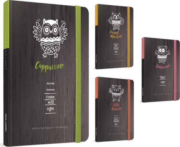Gıpta Coffee Book İp Dikişli Sert Kapak Lastikli Not Defteri 17X24Cm 120 Kareli (3 Lü Paket) 4310 - Image 1