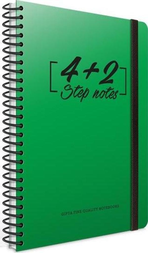 Gıpta Step Spiralli 6 Sep. Pp Kapak 4+2 Defter (4 Kareli 2 Çizgili) 17X24Cm 150 Yp. (2 Li Paket) - Image 1