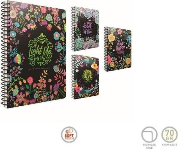 Gıpta Best Notes Spiralli Karton Kapak Defter A4 100 Yaprak Çizgili (4 Lü Paket) 5090 - Image 1