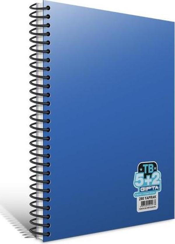 Gıpta Tb A4 Spiralli Seperatörlü Pp Kapak 5+2 Defter (5 Kareli + 2 Çizgili) 280 Yaprak (3 Lü Paket) - Image 1