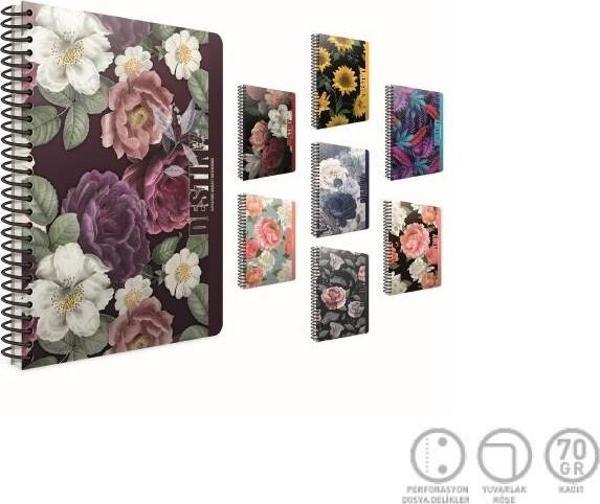 Gıpta Destiny Spiralli Ofset Plastik Kapak Defter A4 100 Yaprak Kareli (4 Lü Paket) 5388 - Image 1