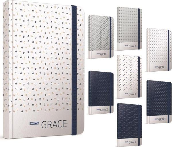 Gıpta Grace İp Dikişli Sert Kapak Lastikli Not Defteri 19X26Cm 120 Yaprak Çizgili (2 Li Paket) 4379 - Image 1