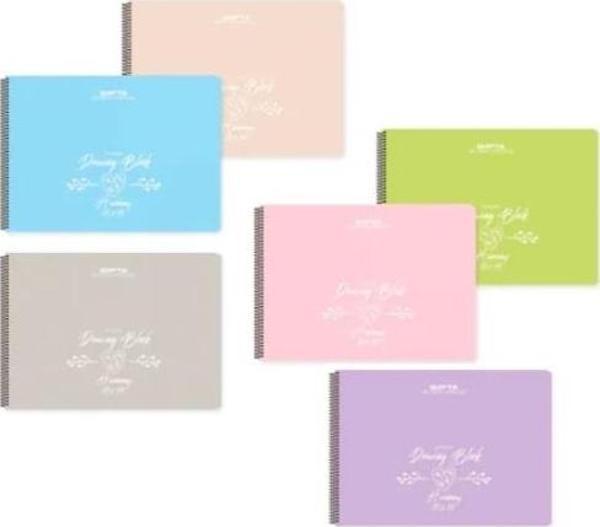 Gıpta Harmony Pastel Pp Kapak Spiralli Resim Defteri 25X35Cm 30 Yaprak (6 Lı Paket) 4159 - Image 1