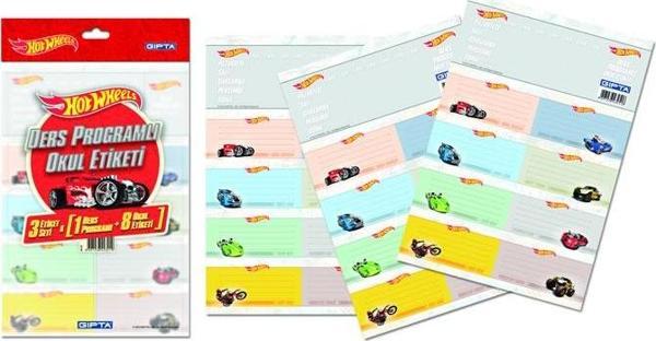 Gıpta Hot Wheels Ders Programlı Okul Etiketi 16X24Cm 20 Yaprak 5411 - Image 1