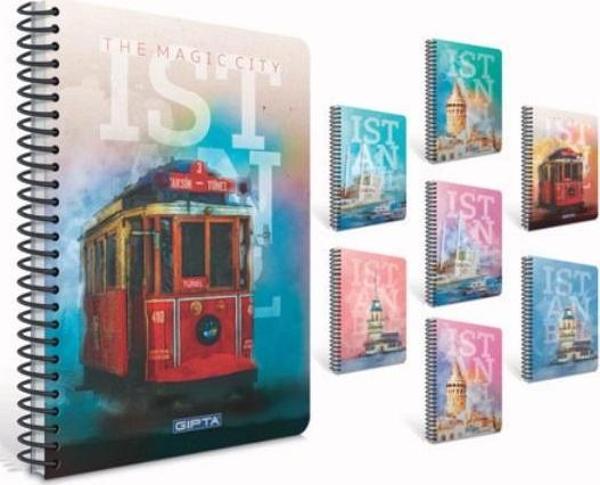 Gıpta İstanbul A4 Spiralli Karton Kapak Defter 80 Yaprak Kareli (4 Lü Paket) 2131 - Image 1