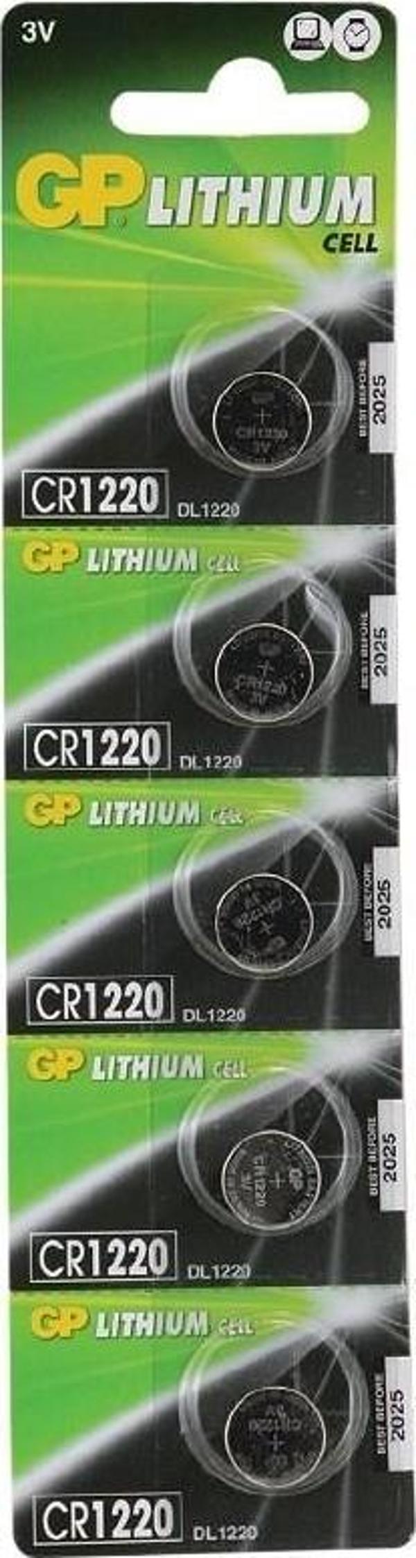 GP 3V Lityum Düğme Pil Cr1220-C5 5 Li Paket - Image 1