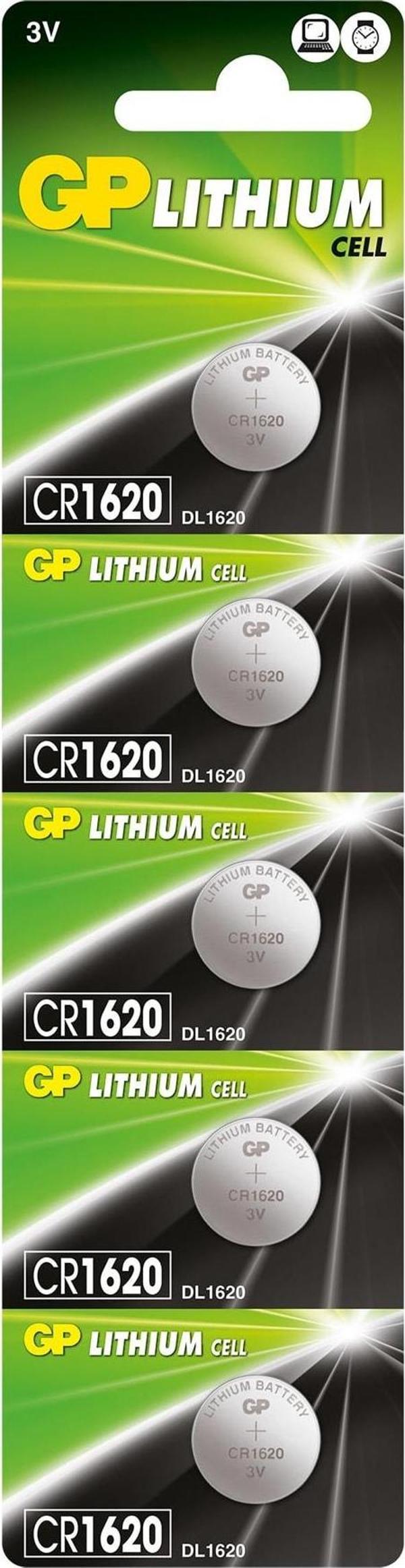 GP 3V Lityum Düğme Pil Cr1620-C5 5 Li Paket - Image 1