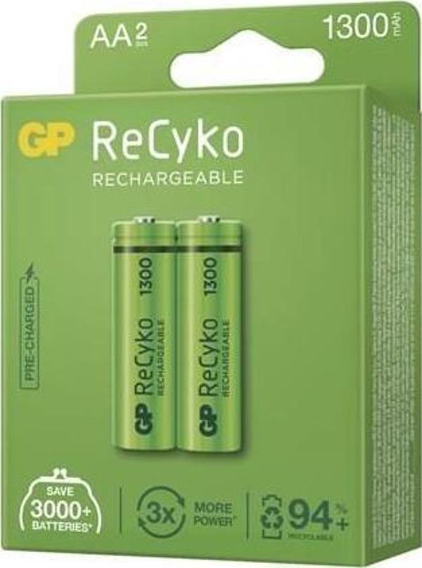 GP AA 1300 Mah Şarjlı Kalem Pil 2 Li Paket Gp130AAhcemtr-2Gb - Image 1
