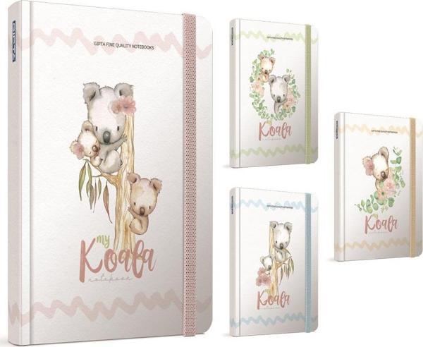 Gıpta Koala İp Dikişli Sert Kapak Lastikli Not Defteri 13X21Cm 120 Yaprak Çizgili (4 Lü Paket) 4546 - Image 1