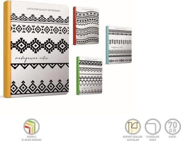 Gıpta Madagascar Notes İp Dikişli Sert Kapak Not Defteri 19X26Cm 120 Yaprak Çizgili (2 Li Paket) 4500 - Image 1