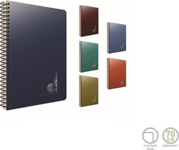 Gıpta Platinum Spiralli Plastik Kapak Defter A4 120 Yaprak Kareli (3 Lü Paket) 5691 - Image 1