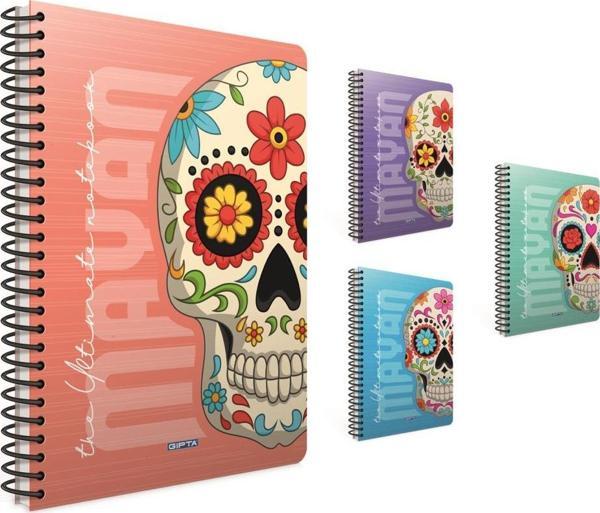 Gıpta Mayan A4 Spiralli Karton Kapak Defter 100 Yaprak Kareli (4 Lü Paket) 4359 - Image 1