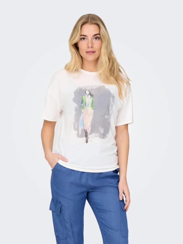 Only Onlmelina S/S Ladies Top Box Jrs Kadın T-shirt 15342876 - Image 1