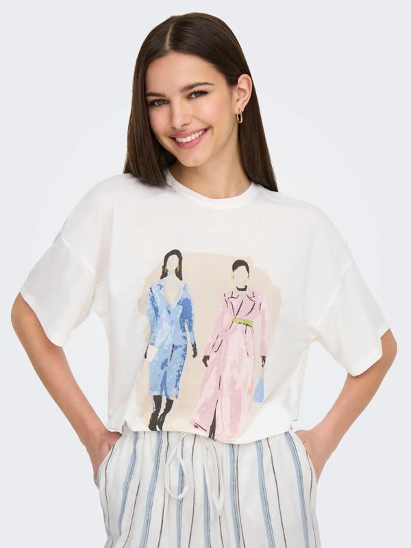 Only Onlmelina S/S Ladies Top Box Jrs Kadın T-shirt 15342876 - Image 1