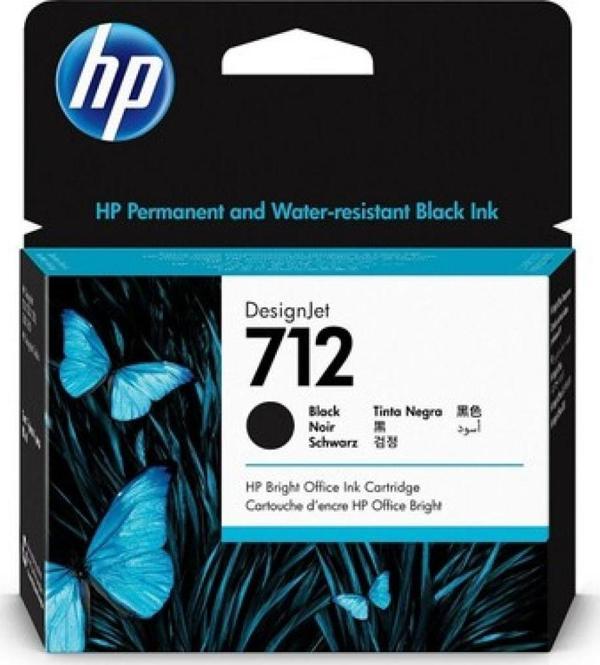 HP 712 Black Siyah 80Ml Plotter Kartuşu 3Ed71A - Image 1