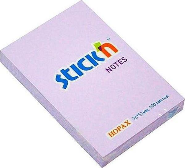 Hopax Stickn Yapışkanlı Not Kağıdı 100 Yaprak 76X51Mm Pastel Lila 4-2140200-5001 (12 Koçan) - Image 1