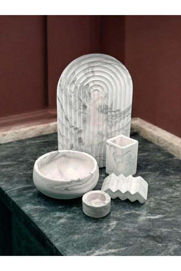 Trust Stone Marble Serisi Havluluk Ve Diş Fırçalık Banyo Seti - Image 1