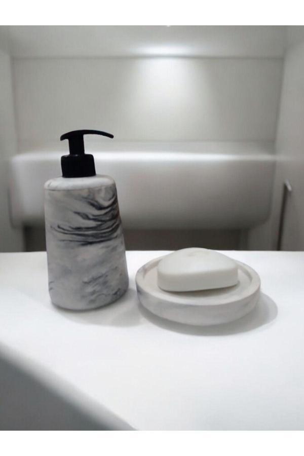 Trust Stone Marble Gri Sabunluk Beton Sıvı Ve Katı Sabunluk - Image 1