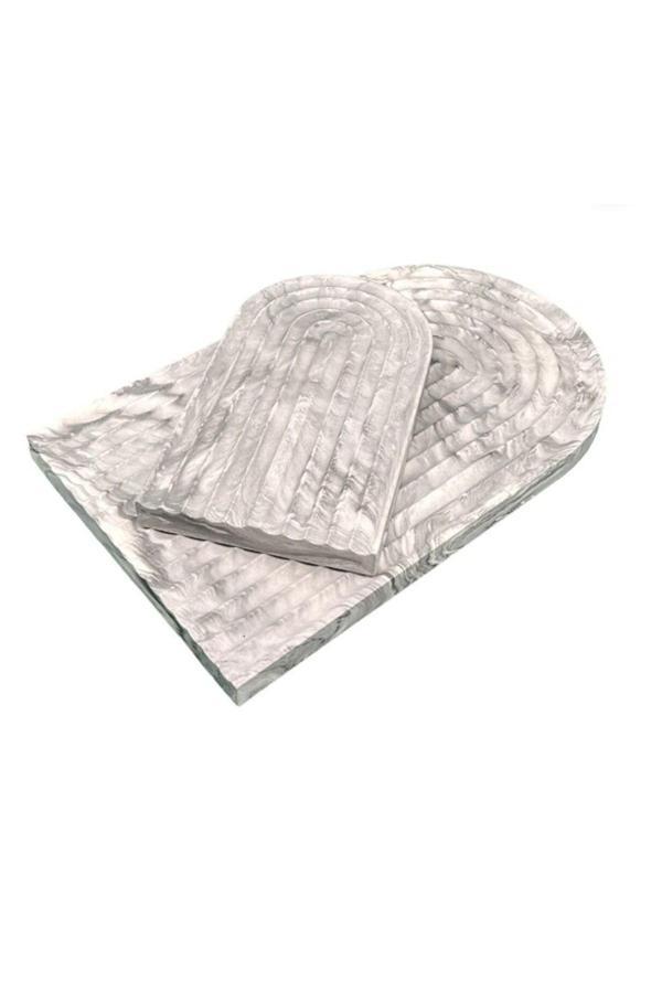 Trust Stone Marble Archade Serisi 2'Li Dekoratif Beton Sunum Tepsisi Ve Servis Tabağı - Image 1