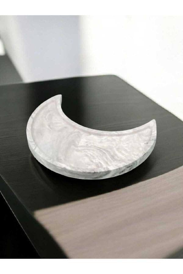 Trust Stone Marble Serisi Hilal Sunum Tepsi - Image 1