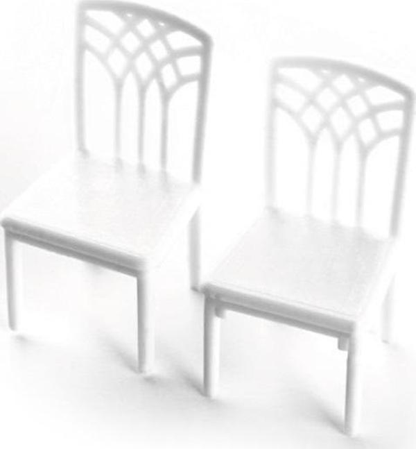 Jordania Ölçekli Mimari Maket Sandalye Beyaz 1/025 (2 Li Paket) Je07-E3025-01 - Image 1