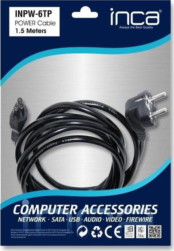 Inca 1,5 Metre Notebook Power Kablo INPW-06Tp - Image 1