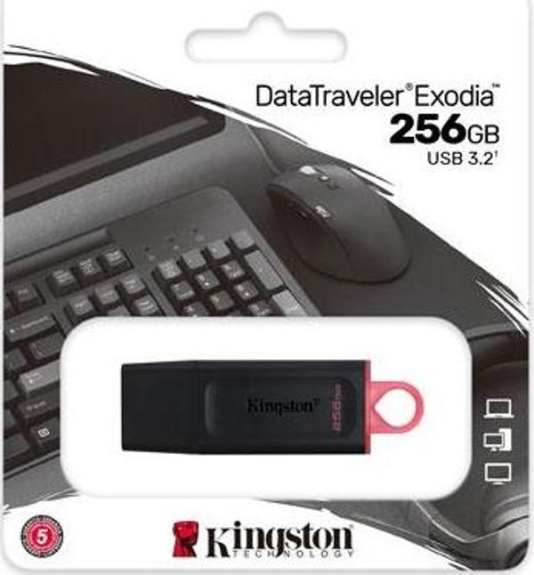 Kingston Dtx-256Gb 256Gb Usb3.2 Gen 1 Datatraveler Exodia (Black + Pink)Flash Bellek - Image 1