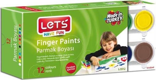 Lets Parmak Boyası 25mg. X 12 Renk - Image 1