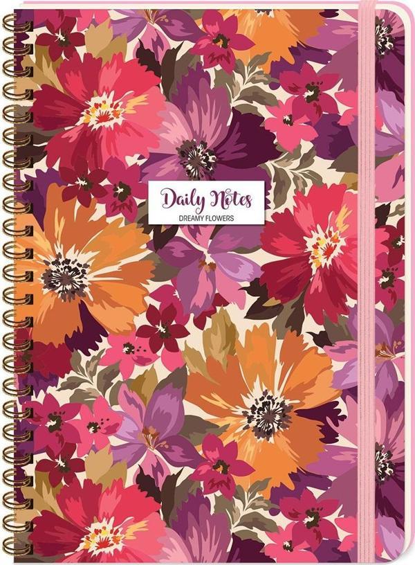 Keskin Color Sert Kapak Spiralli Flowers Helen A5 80 Yaprak Çizgili Not Defteri 410273-99 - Image 1